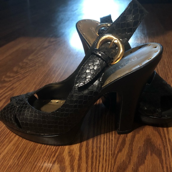 BCBG peep toe sling back black heel - Picture 2 of 5